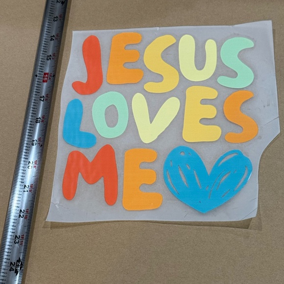 Other - Colorful 'Jesus Loves Me' DTF transfer